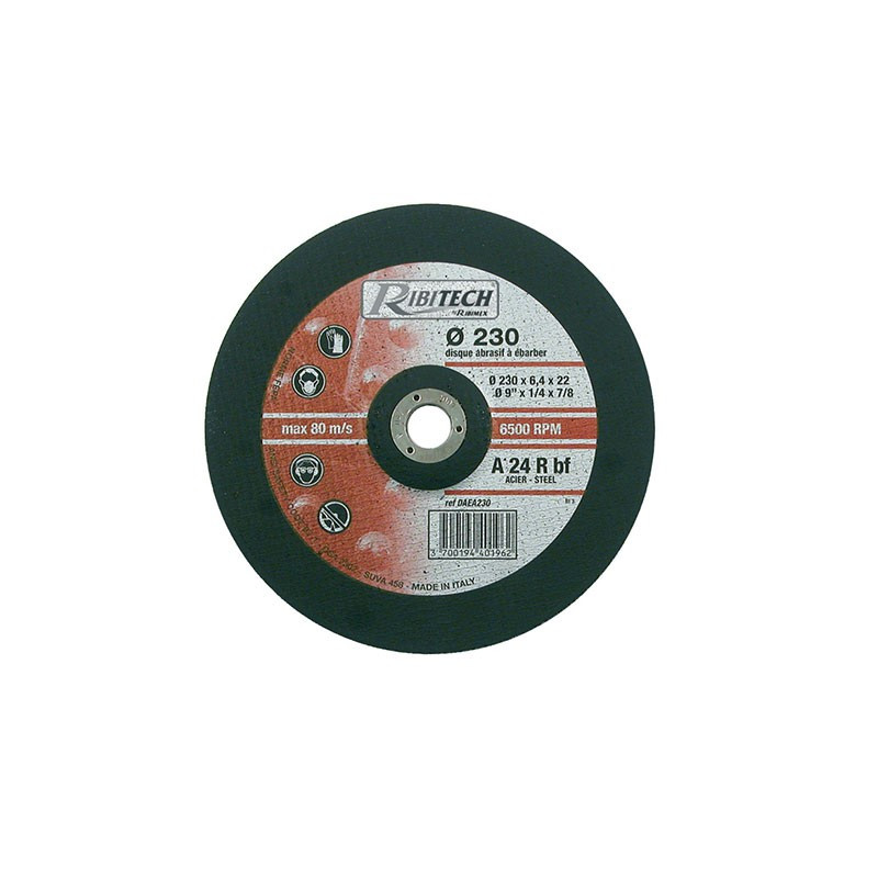 Disco abrasivo Ø230 Corte e Rebarbagem de Aço 230X6,4X22,2 - Ribitech