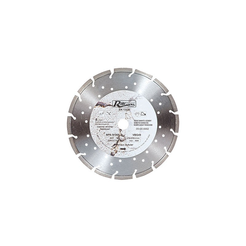 Disque Diamanté Diam.230mm Matériaux/Acier - Ribitech