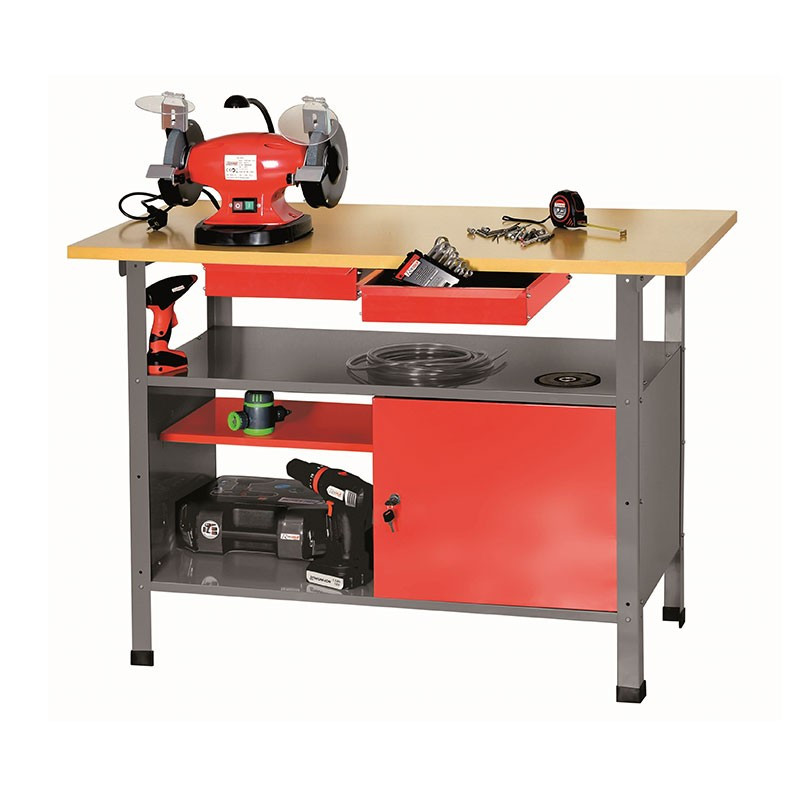 Metal workbench with wooden top - Ribitech