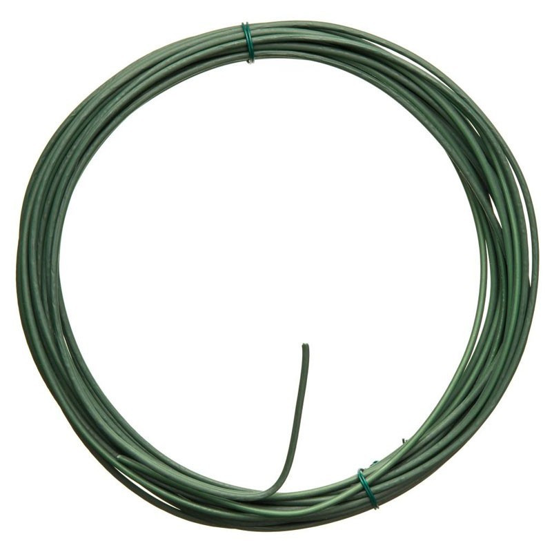 Green plastic-coated galvanized wire cable - ?3 mm x 10 m - Nature