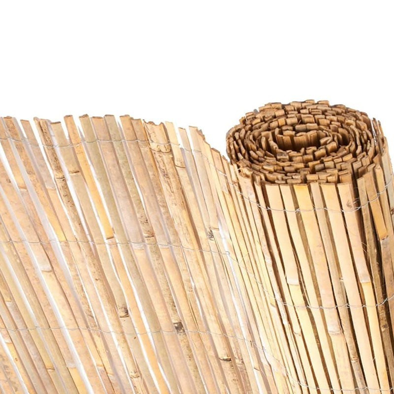 Palisadenzaun aus natürlichem, gespaltenem Bambus - 1x5 m - Nature