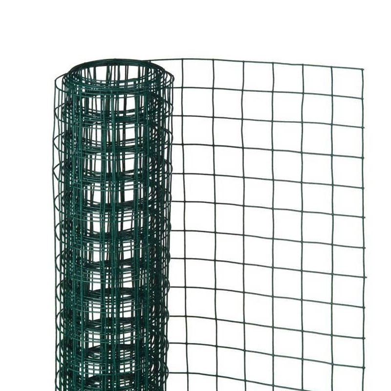 Square mesh galvanized steel green plastic coated - 13mm 1x2.5m - Nature