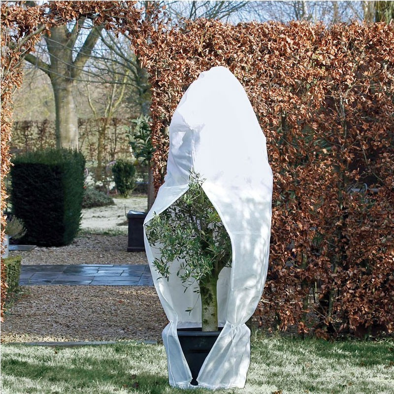 Housse d'hivernage à cordelette de serrage - Blanc - 200 x 236 cm - Diamétre 150 cm - Nature