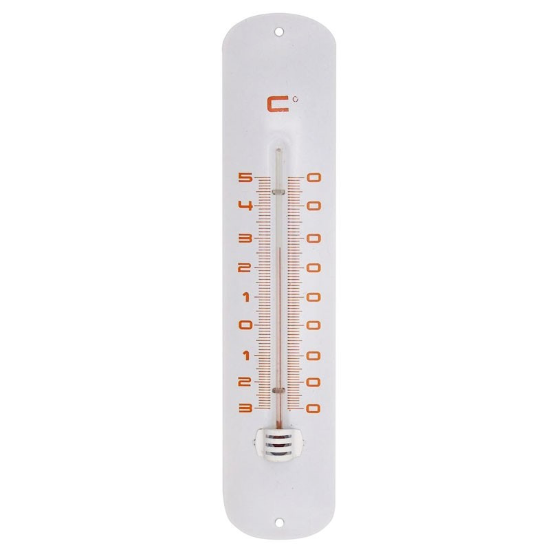 Thermomètre mural d'intérieur et d'extérieur en °C et °F Blanc