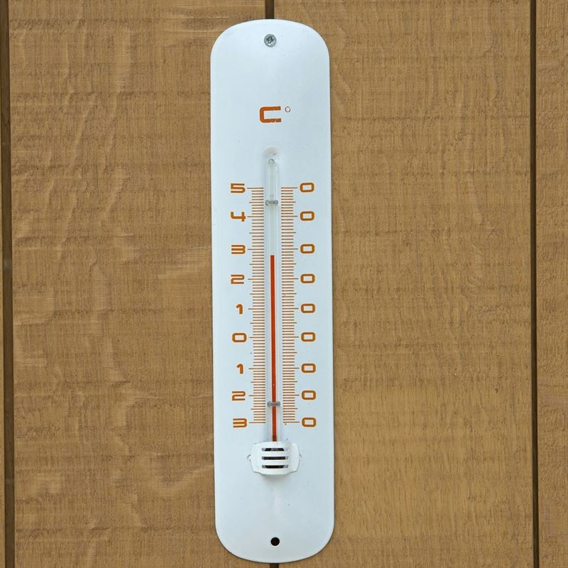 Epoxy exterior metal wall thermometer - White H 30 X 6.5 X 1 cm - Nature