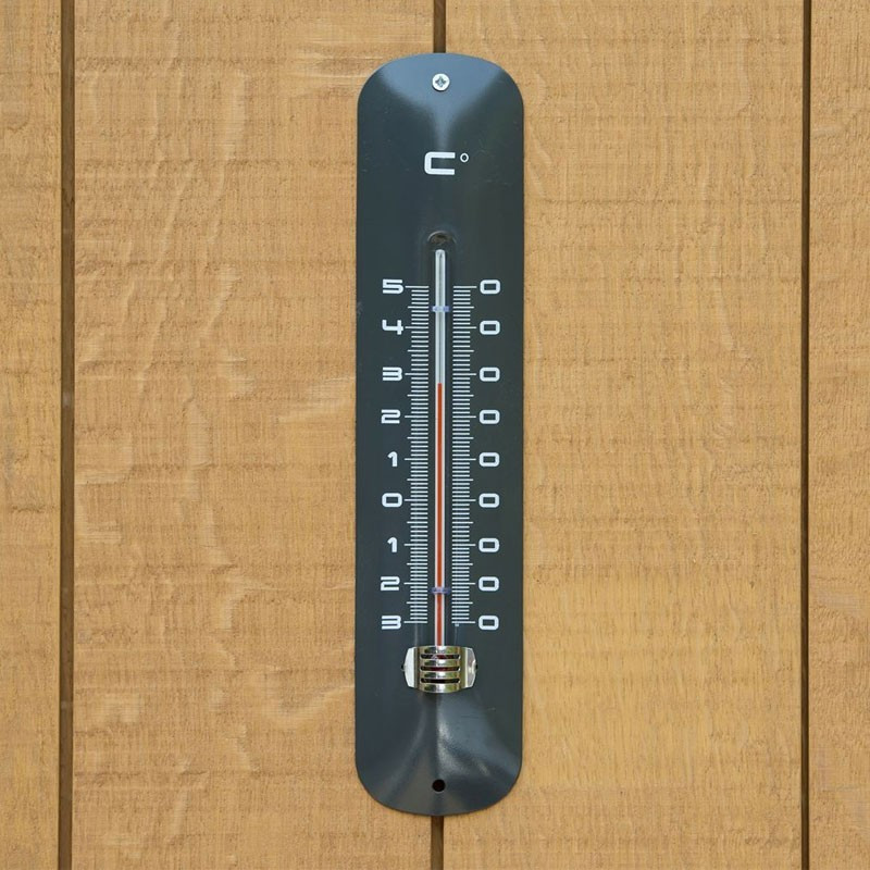 Epoxy exterior metal wall thermometer - Anthracite H 30 X 6.5 X 1 cm - Nature