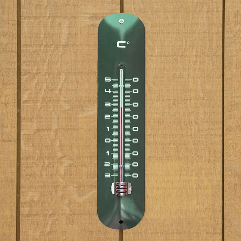 Termometro in metallo da parete in resina epossidica - Verde H 30 X 6,5 X 1 cm - Nature