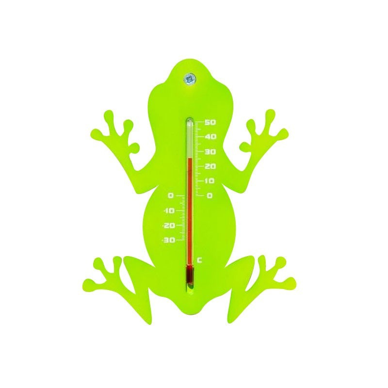 Outdoor wall thermometer in plastic - Frog - H 15 X 11 X 0.3 cm - Nature