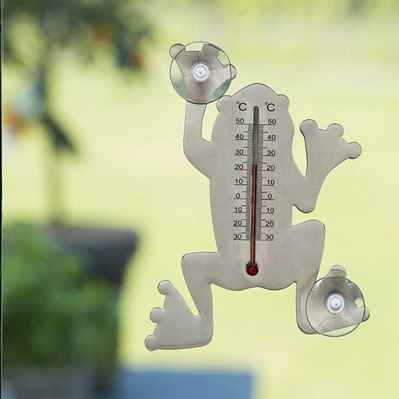 Outdoor metal thermometer - Suction cup frog - H 16 X 12 X 1 cm - Nature