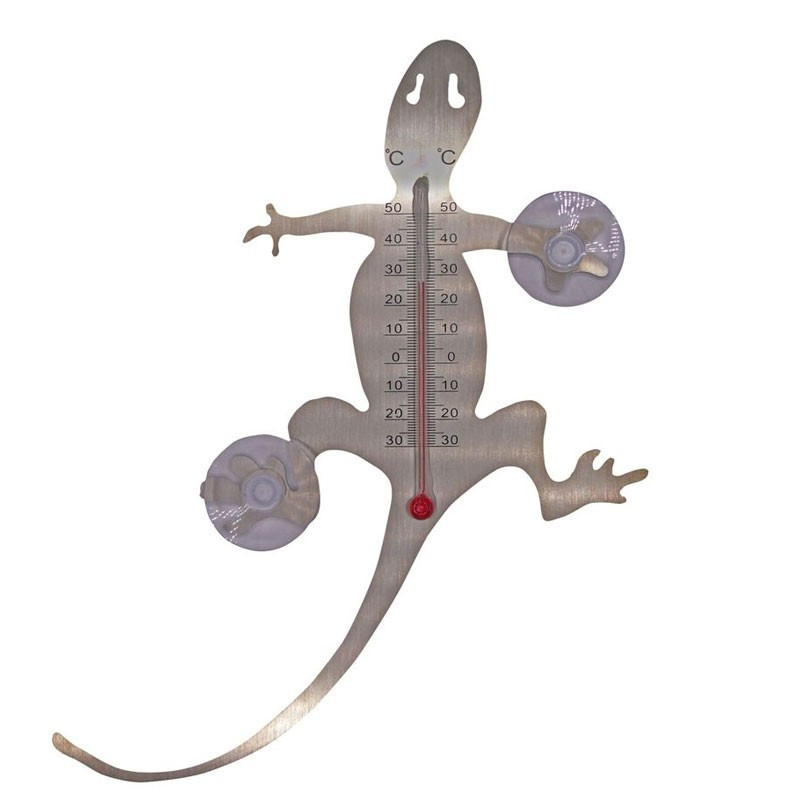 Außenthermometer aus Metall - Salamander Saugnapf20 X 16 X 1 cm - - Nature
