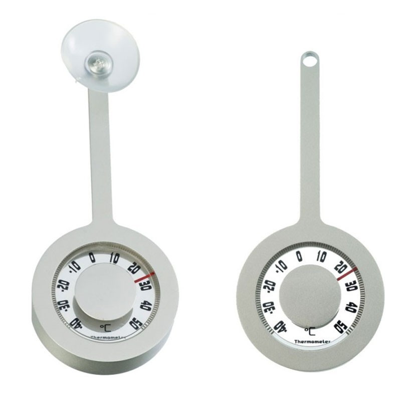 Aluminum outdoor thermometer - Lolly suction cup - H 16.2 X 7.2 diameter - Nature