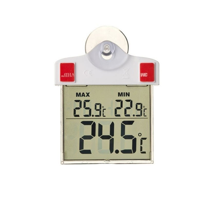 Thermométre mini-max digital ventouse H 17cm - Nature