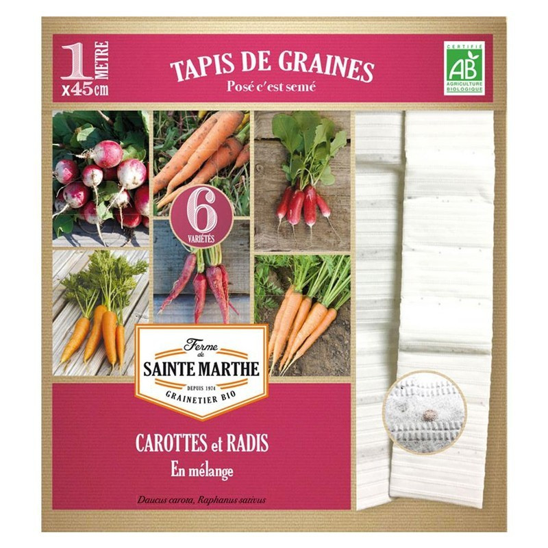  <x>La ferme Sainte Marthe</x> - Teppich aus Karotten und Radieschen als Mischung in 6 Reihen