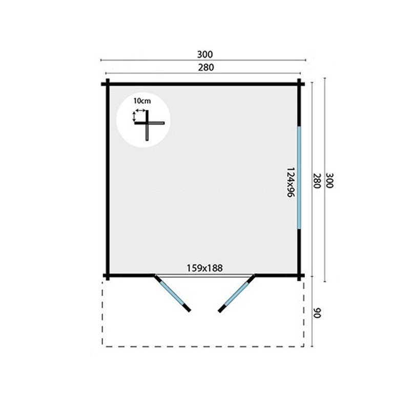 Chalet Lennart 7,9 m² - Dikte 58mm - Tuindeco