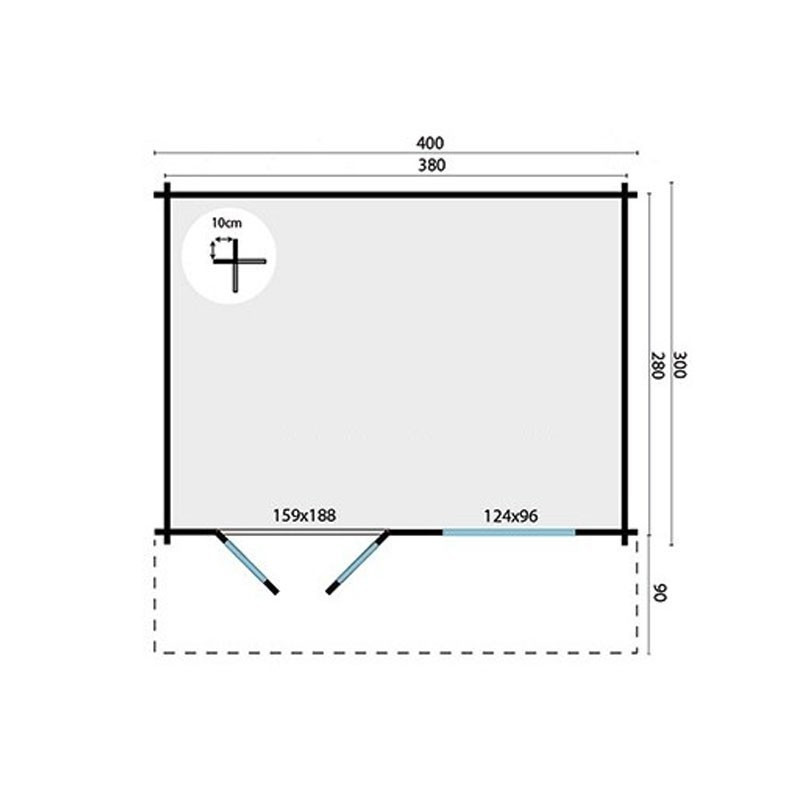 Chalet Rorik 10,6m² - Espessura 58mm - Tuindeco