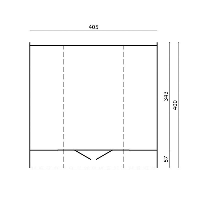 Cabine Oval 405 x 400 cm - 16,20 m² - Tuindeco