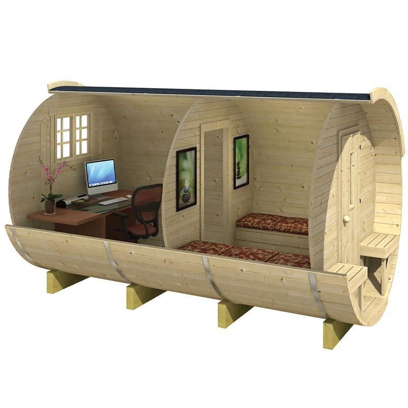 Chalet Camping Barrel 7 m² - Dikte 28 / 42 mm - Tuindeco