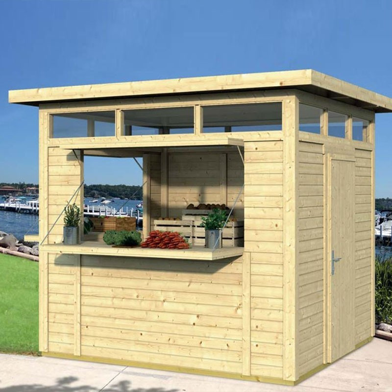 outdoor wooden kiosk