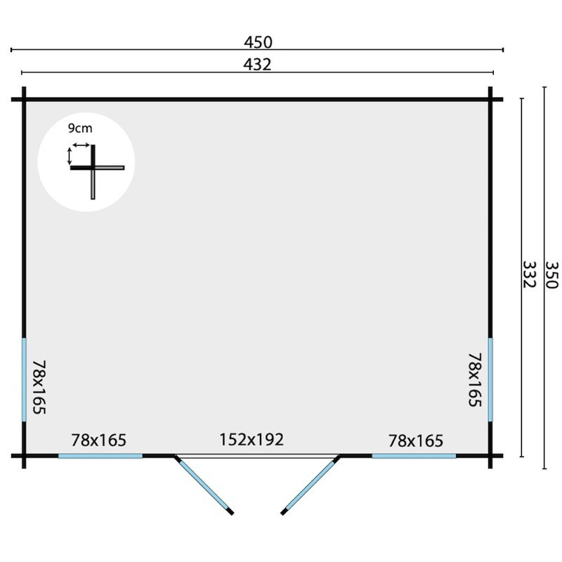 Chalet Arne 14,3 m² - Spessore 28 mm - Tuindeco
