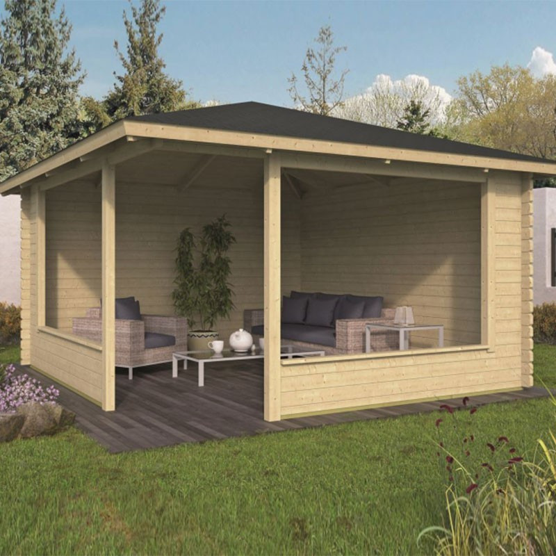 Chalet Marit 14,4 m² - Open - Thickness 45 mm - Tuindeco