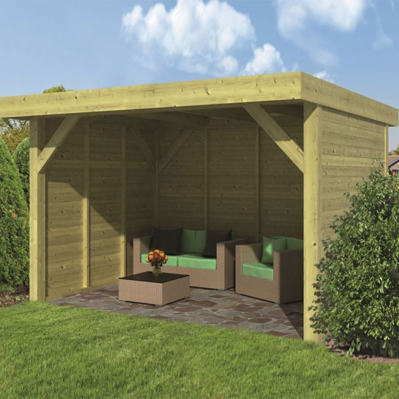 Pine garden shed - Bastenaken - Wood colour siding - Tuindeco