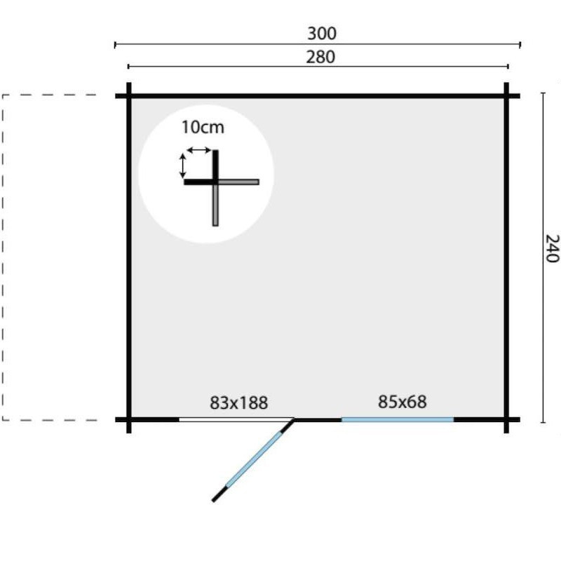 Cabanon et abris bois 6,7 m² - 28 mm - Lars - Tuindeco