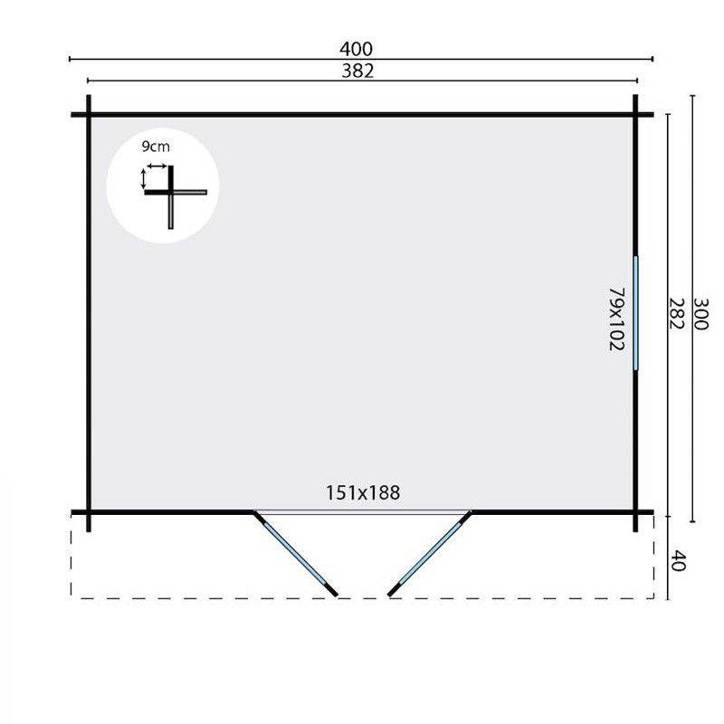 Chalet - 10,6 m² - 40 mm - Dyre - Tuindeco