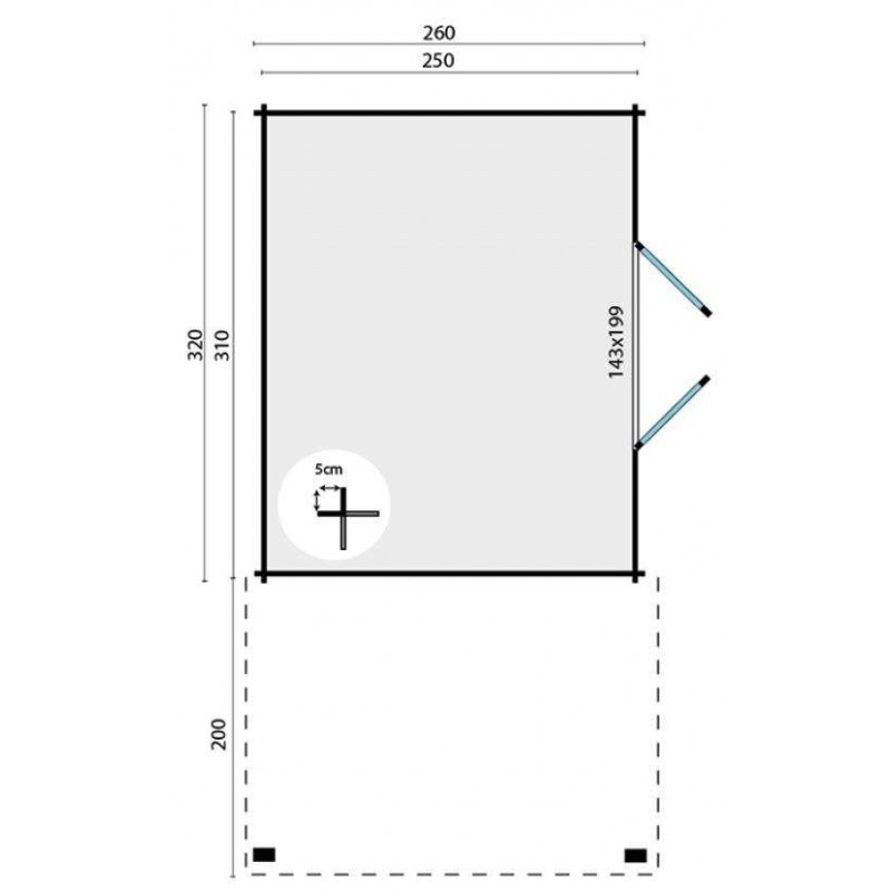 Cabina 13,52 m² - 28 mm - Extramoderno - Tuindeco