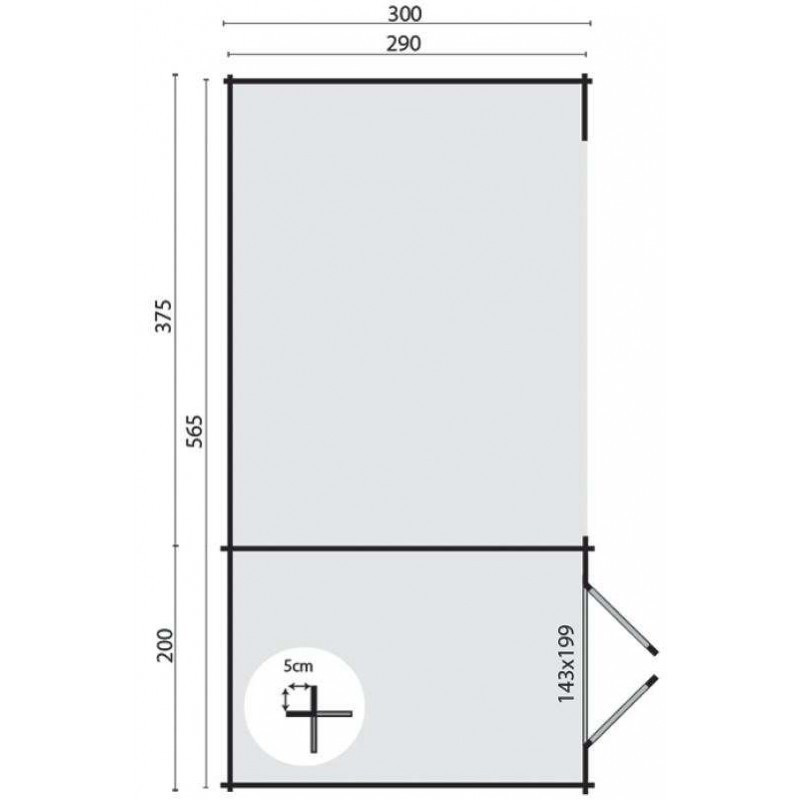 Cabanon 17,25 m² - 28 mm - Megamoderne - Tuindeco