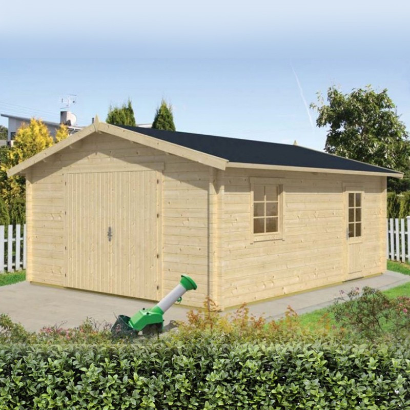 Garage en bois Rydell 26m² - 470 x 570 cm - Tuindeco