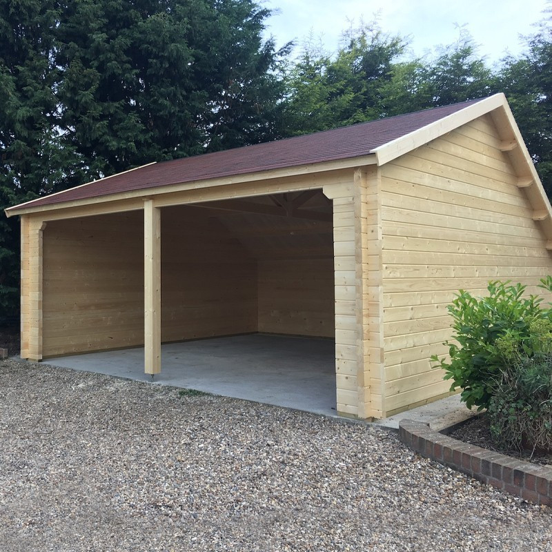 Garage wooden shed 36 m² - 70 mm - Nysse - Tuindeco