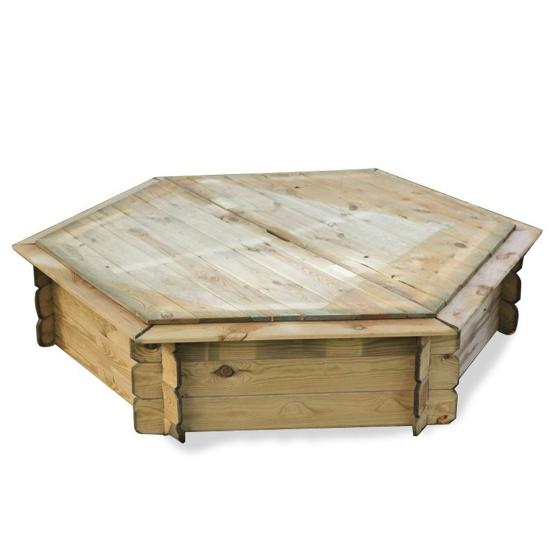 Caixa de areia hexagonal de madeira - 175 x 175 cm - Tuindeco