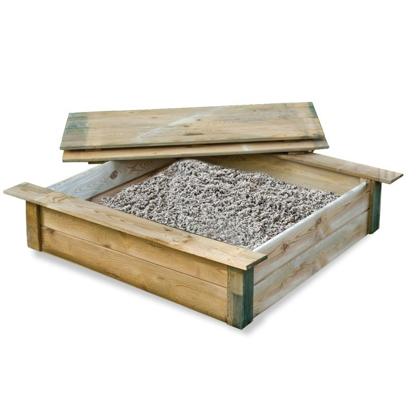 Caixa de areia quadrada de madeira - 120 X 120 cm - Tuindeco