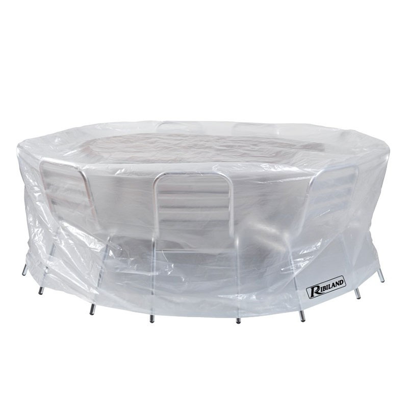 Capa translúcida para mesa redonda + cadeiras 90g/m² - 200x80cm - Ribiland