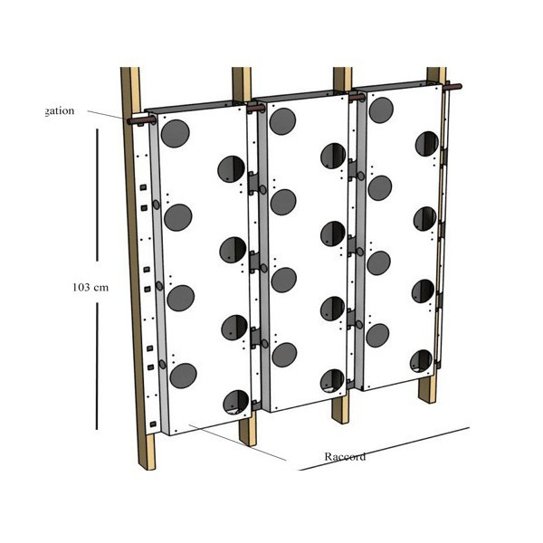 Kit - H103x33L - Mur Végétal Avec Raccord 1 Face 16 Plantes - C-Green 