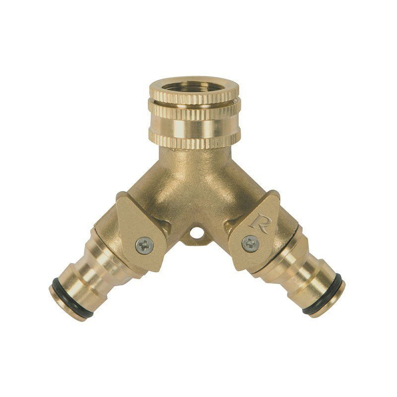 Brass selector nose with shut-off valve 20x27mm - Ribiland