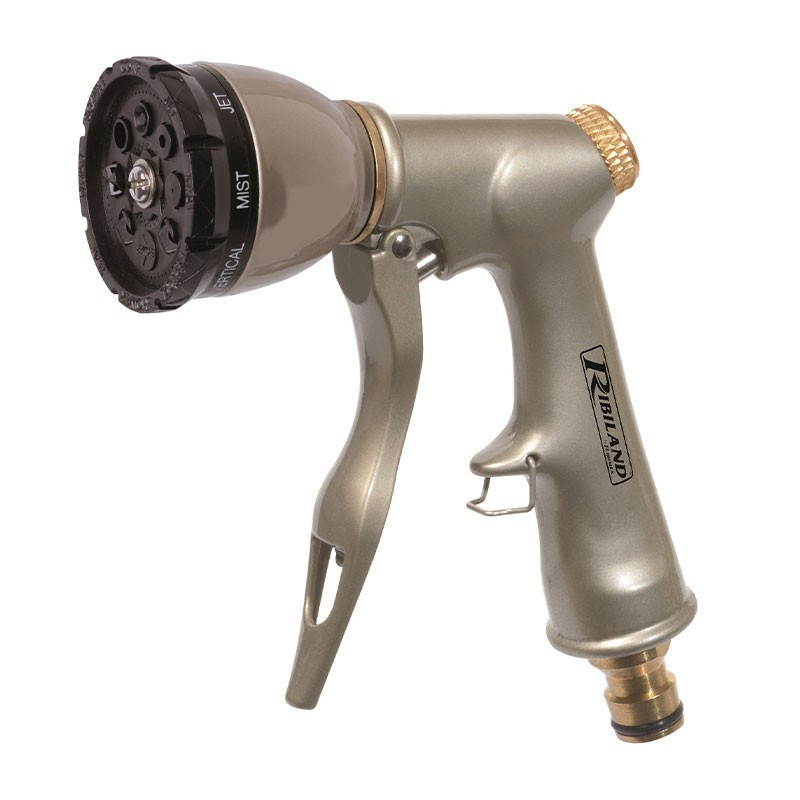 Metal and brass sprinkler gun with multi-spray head - Ribiland