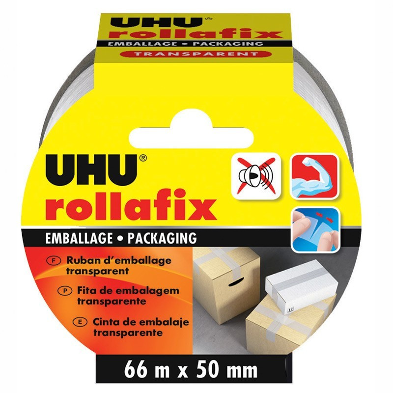 Embalagem transparente Rollafix - 66 m x 50 mm - UHU