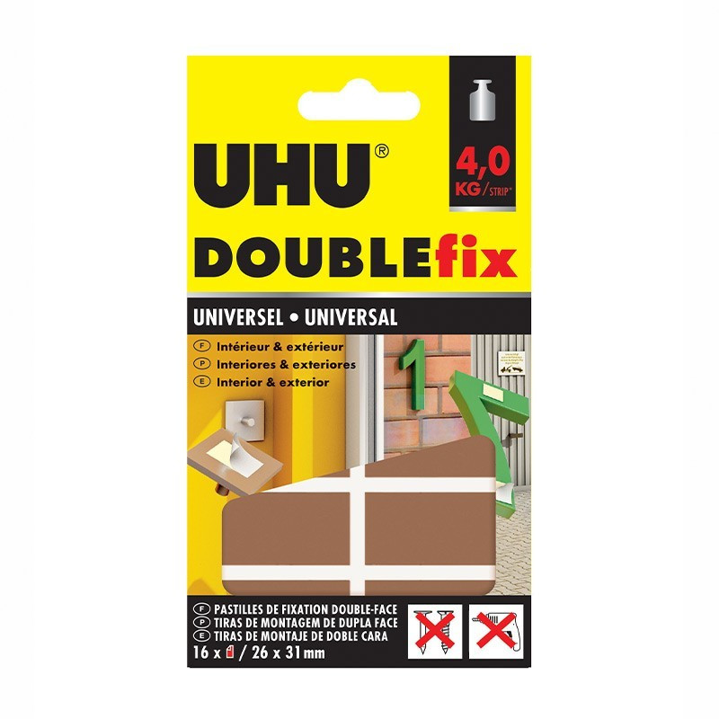 DoubleFix Clear Interior - 16 pellet 26 x 31 mm - UHU