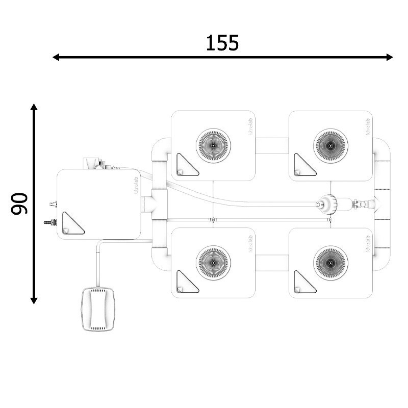 Sistema RDWC originale a 2 file 4+1 - Idrolab