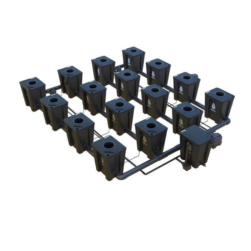 Sistema RDWC 4 filas de largura 16+1 com difusor Tuboflex - Idrolab