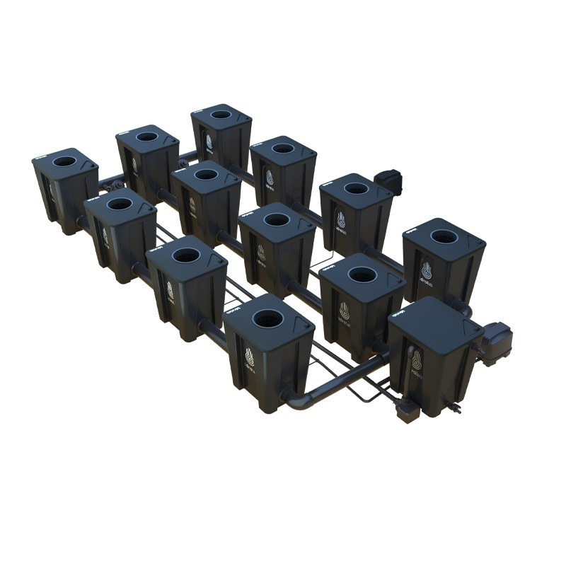 RDWC 3-row wide 12+1 system with Tuboflex diffuser - Idrolab