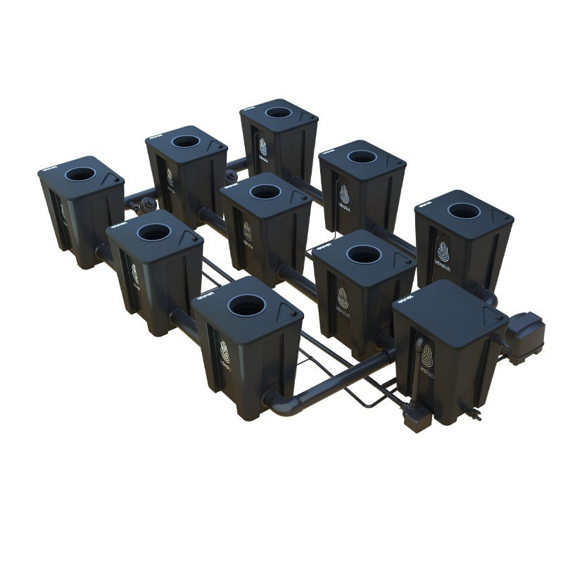 RDWC 3-row wide 9+1 system with Tuboflex diffuser - Idrolab