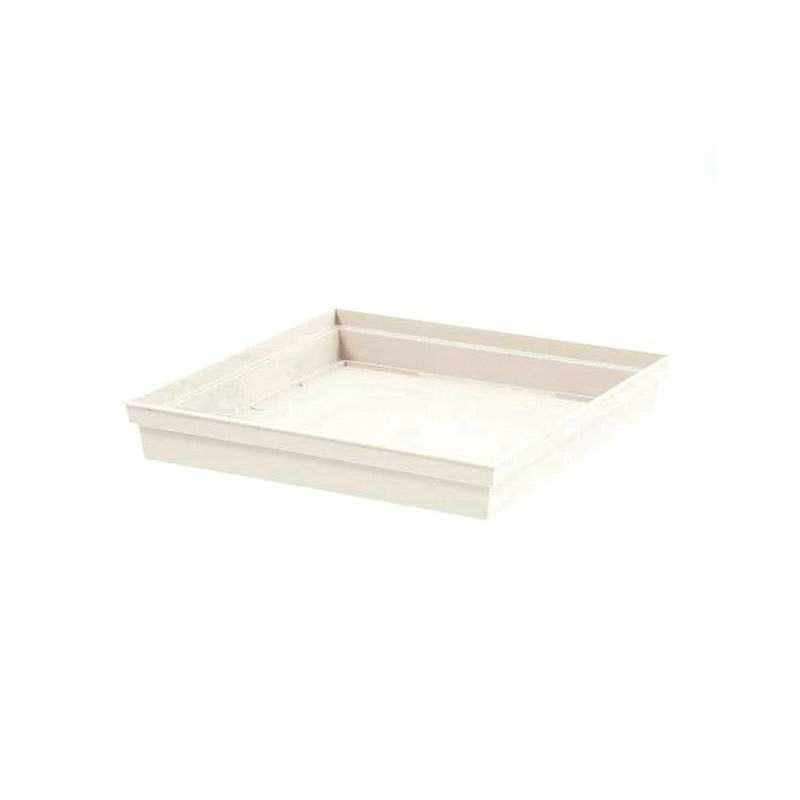 Piattino toscano quadrato - Bianco - Per vaso toscano 50 cm - EDA PLASTICA