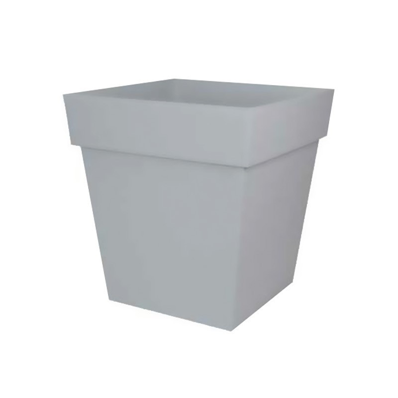 Pot carré Toscane - Gris béton - 87 L - 50 cm - EDA PLASTIQUES