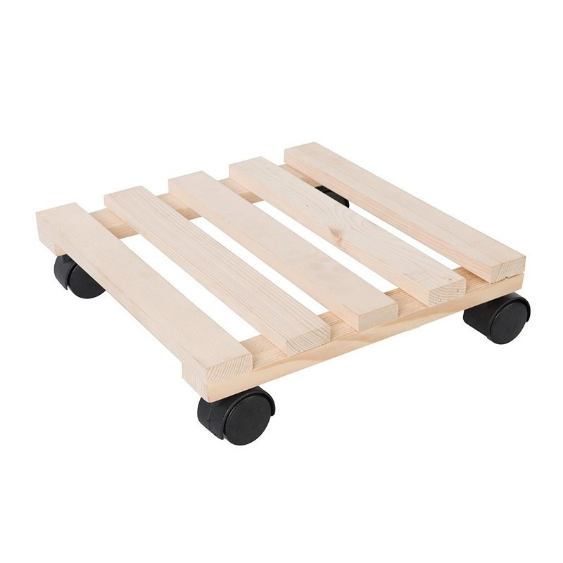 10950 B.HE 29X29CM SQUARE BEECH WOOD SUPPORT WITH CASTORS
