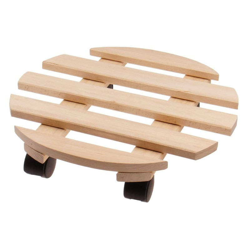 10949 B.HE SUPPORT WITH WHEELS DIAM 60CM IN BEECH WOOD