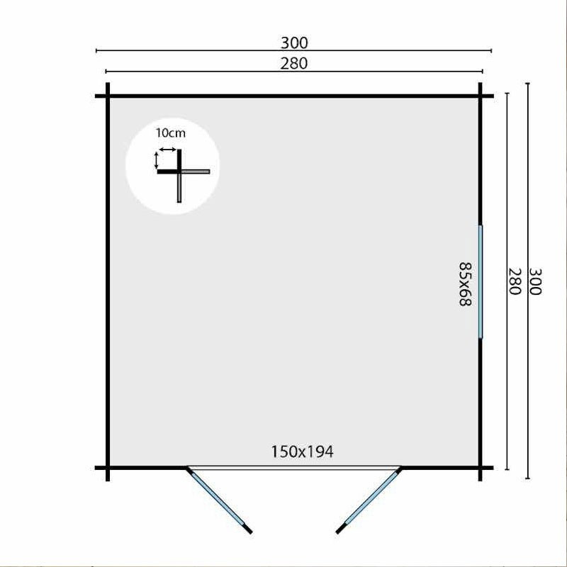 HALVAR-CHALET AUS 28-MM-BLOCKBOHLEN