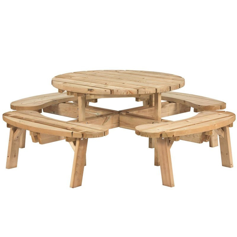 Round picnic table - Impregnated fir tree - Tuindeco