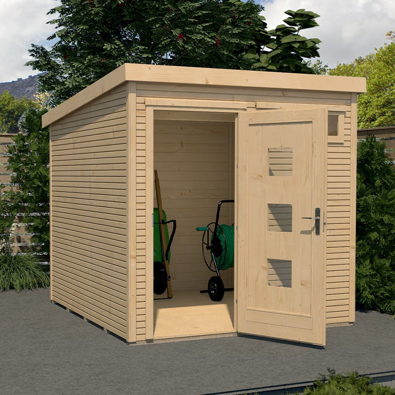 WEKA - Design Shelter WekaLine 171 - Rohe Optik - 3,01 x 2,95 x 2,13 m